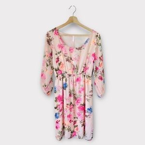 PinkBlush Floral Knee Length Flowy Maternity Dress, size XL